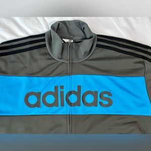 ADIDAS MENS JACKET XL GRAY BLUE
